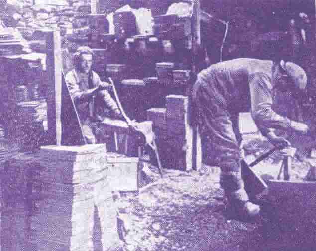 Fendeurs dans leur cabane  Moulin Lande